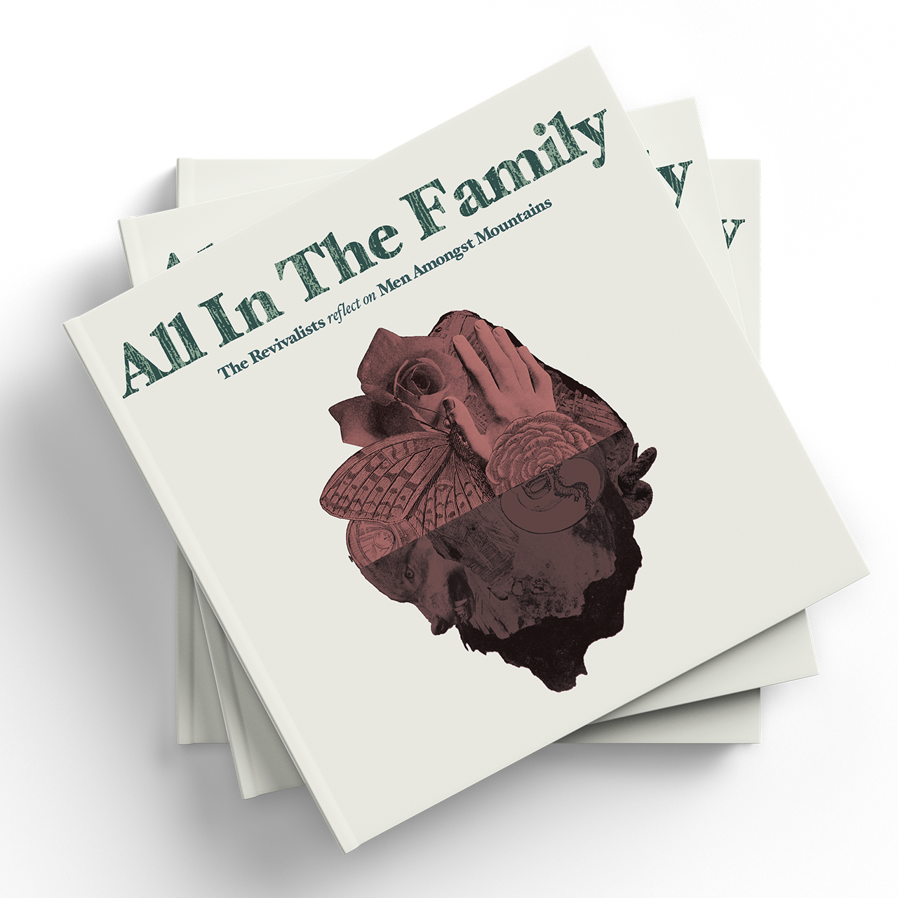 Stacked album covers.