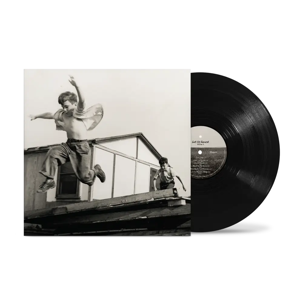 Black vinyl record with white label featuring get it honest by snoop dogg in the pre-order honest listening fan pack