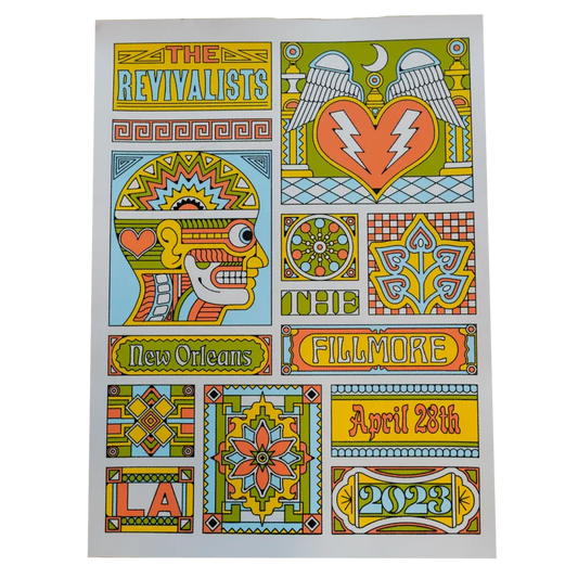 Colorful concert poster for The Revivalists performing at the Fillmore in New Orleans on April 28, 2023.