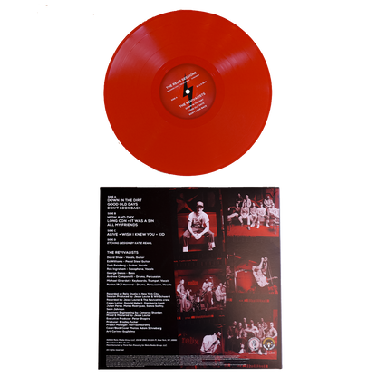 Red vinyl record and album cover.