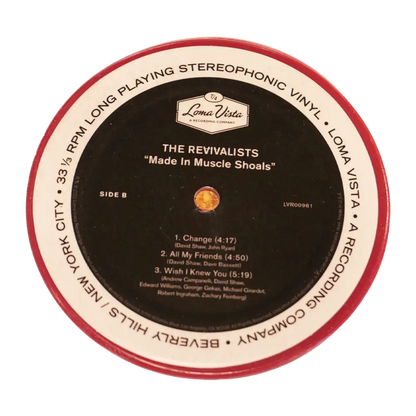 Vinyl record label for ’The Revivalists’ album ’Made in Muscle Shoals’ on Side B.