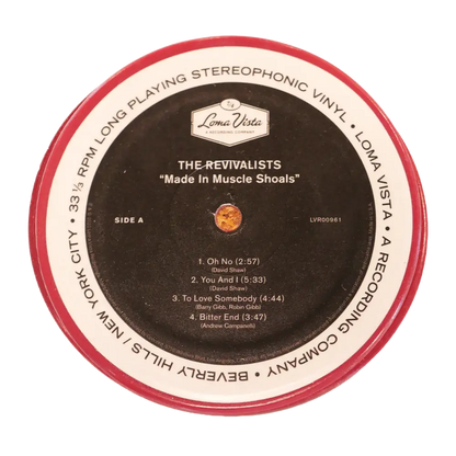 Vinyl record label for The Revivalists’ album ’Made in Muscle Shoals’ on Side A.